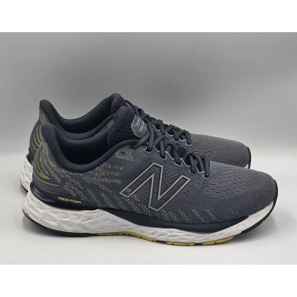 New Balance Fresh Foam 880v11 M880T11 Men's 11 2E Wide Ocean Grey Yellow